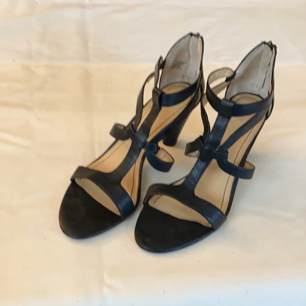 High heeled strappy sandal.
